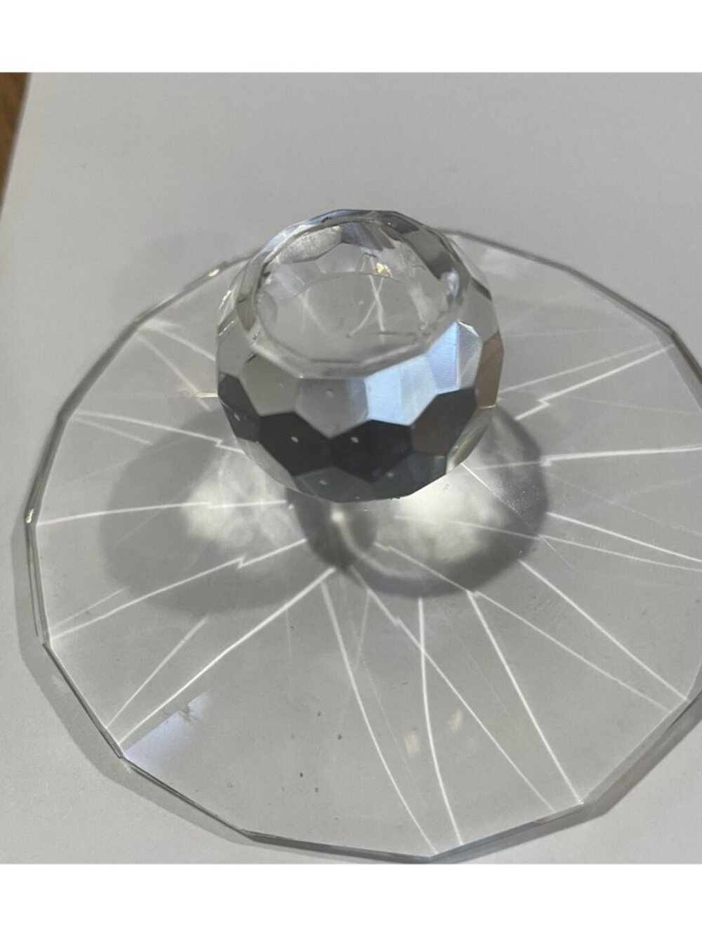Crystal Glass Candle Topper 3 1/4”
